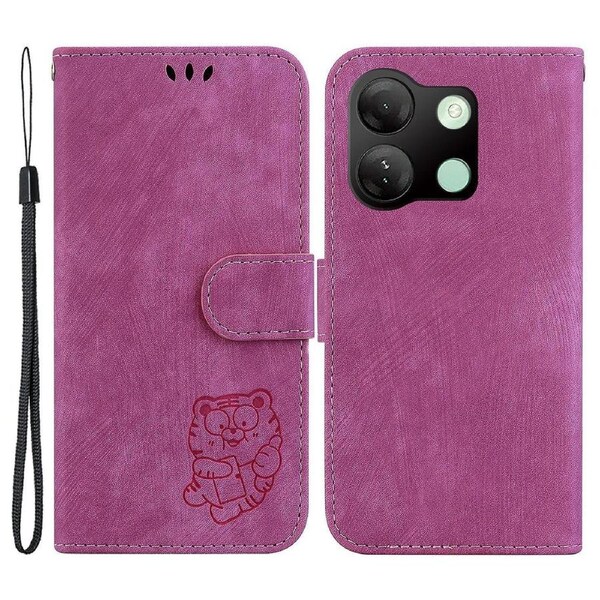 For Infinix Smart 7 Hd 4g Case Lovely Tiger Imprint Pu Leather Well-protected Phone Cover