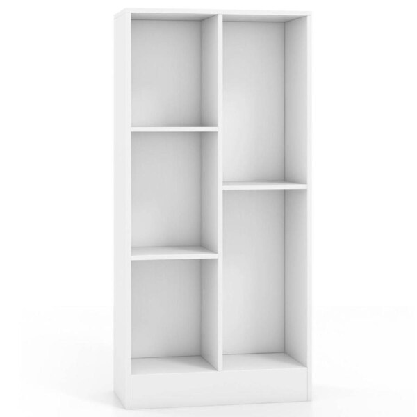 Giantex 50cm Bookshelf Wooden Display Bookcase 5-Cube Cupboard Storage Organizer Home Office White