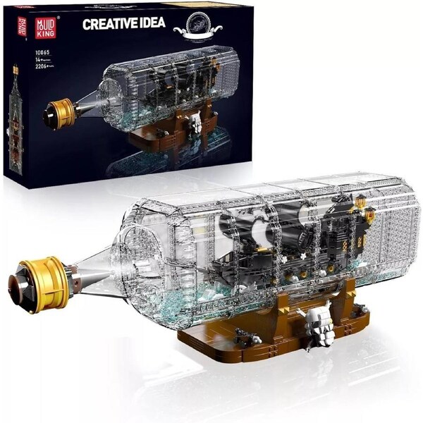 Mould King 10065 Drifting Bottle Black Pearl Ship STEM Gift Toy to Build 2206pcs