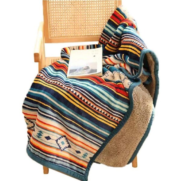 Nevenka Winter Thickened Warm Lamb Velvet Blanket Bohemian Exotic Blankets Gift for Adults 127 x 153 CM