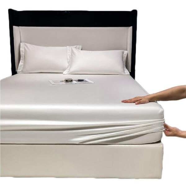 Nevenka 100% Cotton Bed Sheets Pillowcase 3 Piece Set Bedding-White 120 x 200 CM