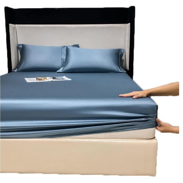Nevenka 100% Cotton Bed Sheets Pillowcase 3 Piece Set Bedding-BentleyBlue 120 x 200 CM