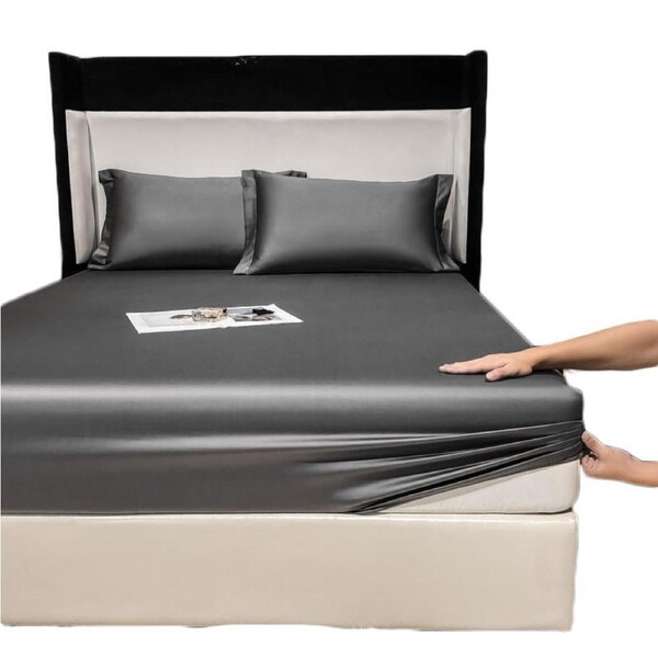 Nevenka 100% Cotton Bed Sheets Pillowcase 3 Piece Set Bedding-PremiumGrey 120 x 200 CM