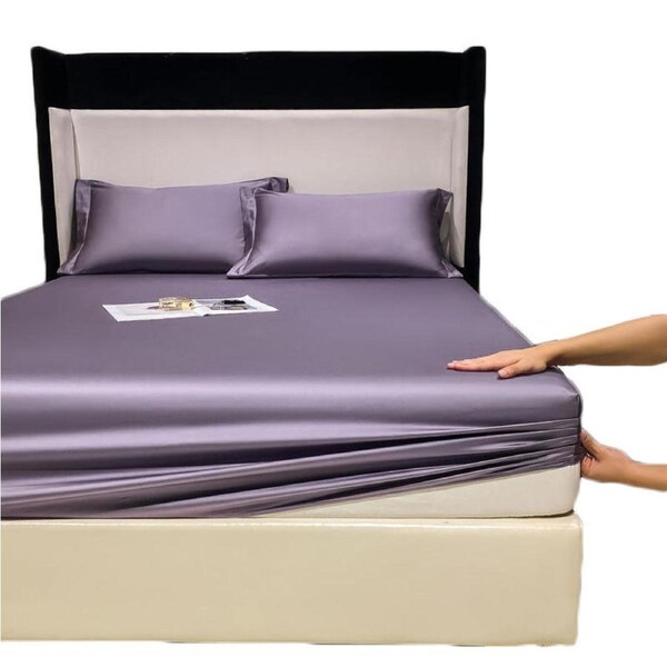 Nevenka 100% Cotton Bed Sheets Pillowcase 3 Piece Set Bedding-RolandViolet 150 x 200 CM