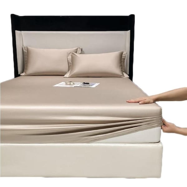 Nevenka 100% Cotton Bed Sheets Pillowcase 3 Piece Set Bedding-RiceCamel 180 x 200 CM