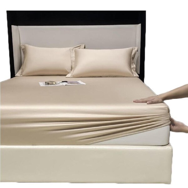 Nevenka 100% Cotton Bed Sheets Pillowcase 3 Piece Set Bedding-MilkTea 120 x 200 CM