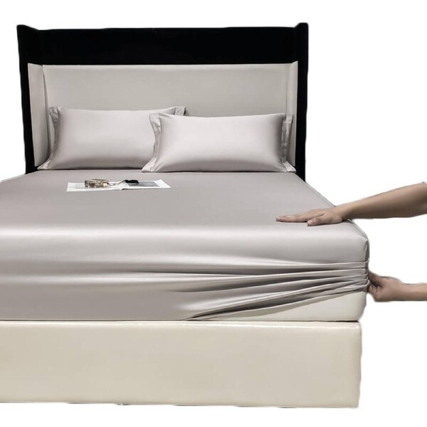 Nevenka 100% Cotton Bed Sheets Pillowcase 3 Piece Set Bedding-PencilGrey 150 x 200 CM