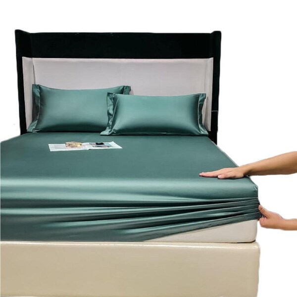 Nevenka 100% Cotton Bed Sheets Pillowcase 3 Piece Set Bedding-Turquoise 150 x 200 CM