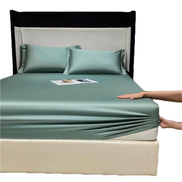 Nevenka 100% Cotton Bed Sheets Pillowcase 3 Piece Set Bedding-Azure 150 x 200 CM