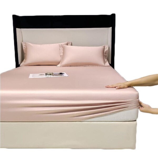 Nevenka 100% Cotton Bed Sheets Pillowcase 3 Piece Set Bedding-LeavesPink 150 x 200 CM