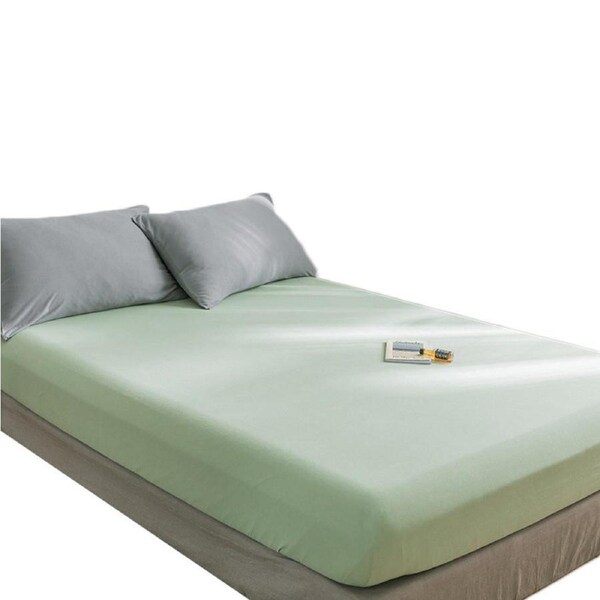 Nevenka Cotton Sheets Mattress Dustproof Protective Cover Fabric Bedding-MintGreen 180 x 200 cm