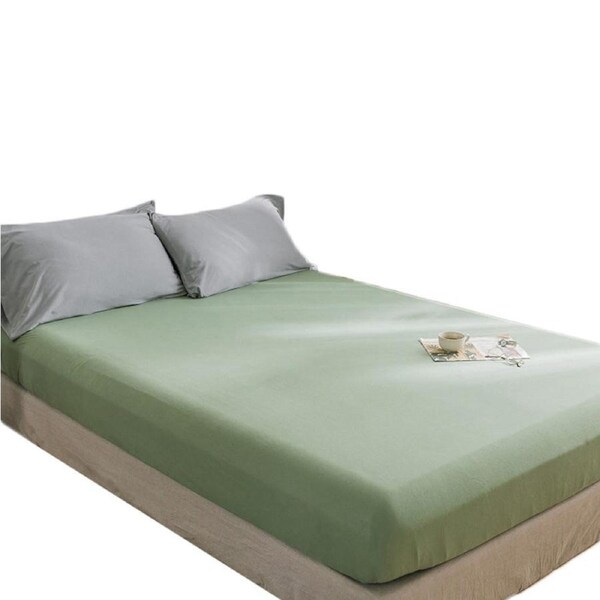 Nevenka Cotton Sheets Mattress Dustproof Protective Cover Fabric Bedding-OliveGreen 150 x 200 cm