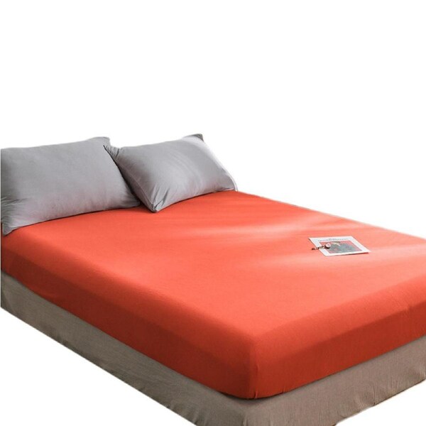 Nevenka Cotton Sheets Mattress Dustproof Protective Cover Fabric Bedding-ChiliRed 120 x 200 cm