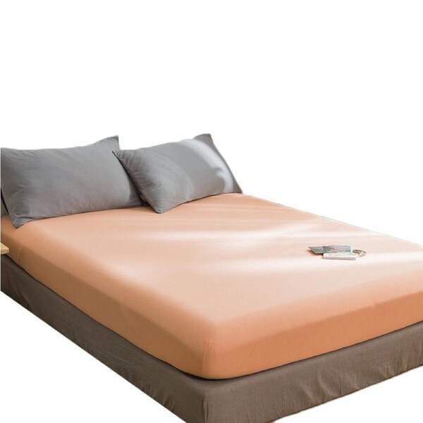 Nevenka Cotton Sheets Mattress Dustproof Protective Cover Fabric Bedding-MelonOrange 120 x 200 cm