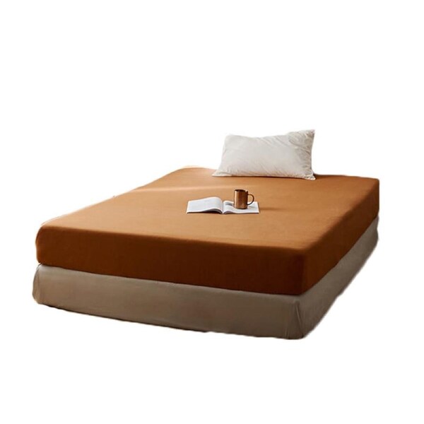 Nevenka Cotton Sheets Mattress Dustproof Protective Cover Fabric Bedding-Pumpkin 150 x 200 cm