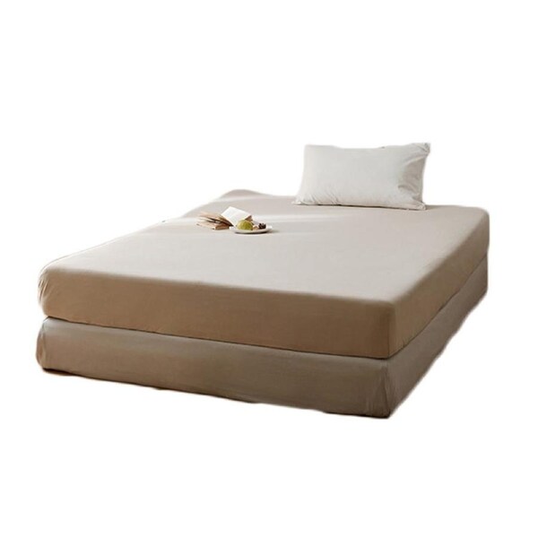Nevenka Cotton Sheets Mattress Dustproof Protective Cover Fabric Bedding-MBeige 180 x 200 cm