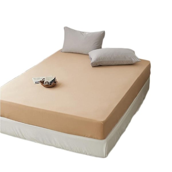 Nevenka Cotton Sheets Mattress Dustproof Protective Cover Fabric Bedding-MilkTea 180 x 200 cm