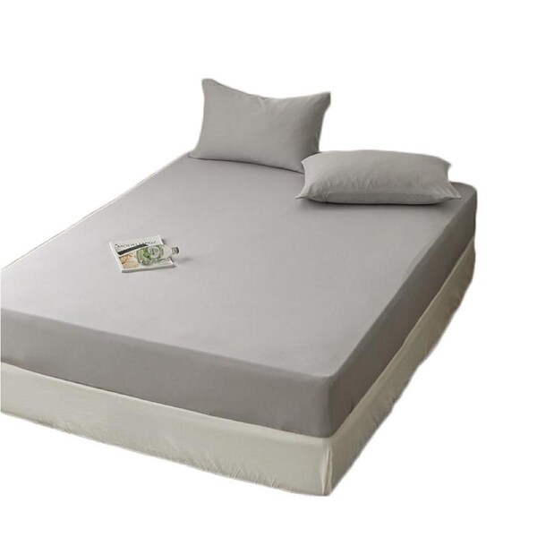 Nevenka Cotton Sheets Mattress Dustproof Protective Cover Fabric Bedding-PearlGrey 120 x 200 cm