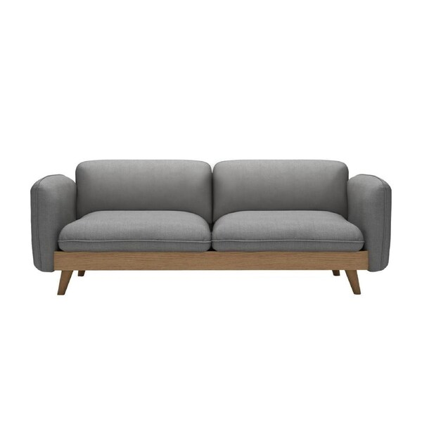 MIUZ 160cm Sofa Large Double 2-3 Seater Couch - Grey Fabric