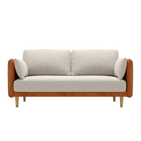 MIUZ 160cm Modern Sofa Large Double 2-3 Seater Couch Lounge Seating - White and Orange