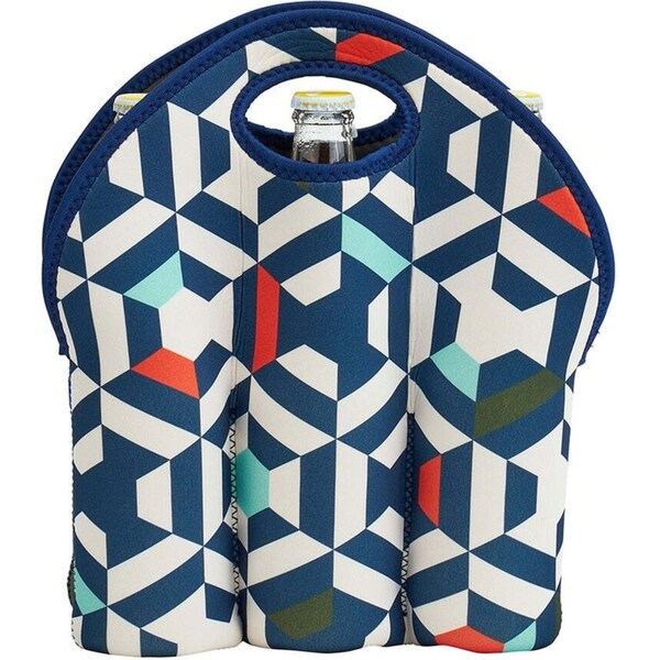 Annabel Trends Neoprene 6-Bottle Carrier 30cm Barware Drink Storage Bag Geo