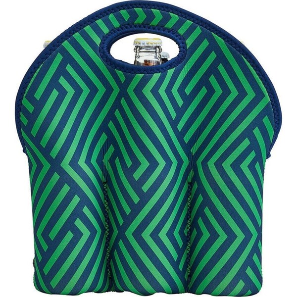 Annabel Trends Neoprene 6-Bottle Carrier 30cm Barware Drink Storage Bag Zig Zag