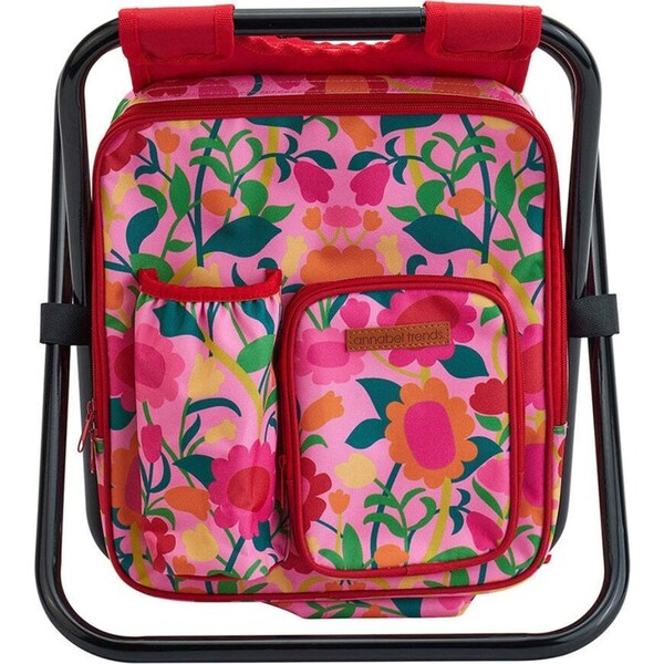Annabel Trends Picnic Cooler Chair Outdoor Seat w/ Insulated Bag Flower Patch