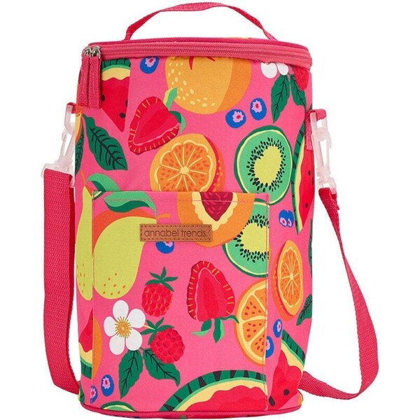 Annabel Trends 33cm Insulated Picnic Cooler Bag Carrier Tall Barrel Tropicana