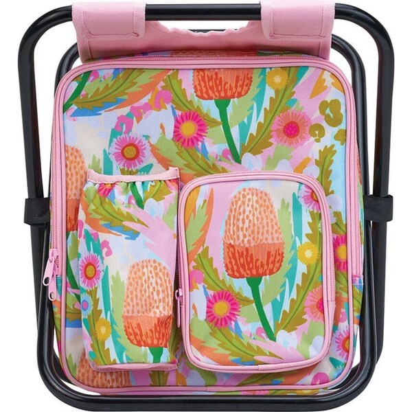 Annabel Trends Picnic Cooler Chair Outdoor Seat w/ Insulated Bag Paper Daisy