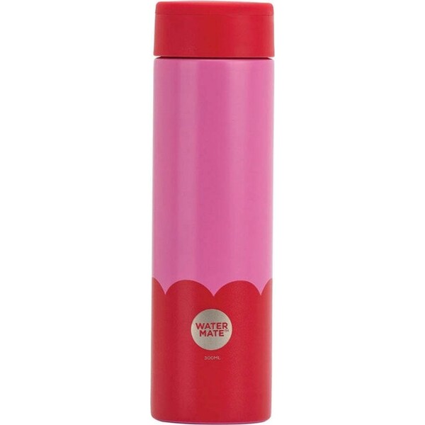 Annabel Trends Stainless Steel Wave 300ml Mini Bottle Double Walled Pink Red