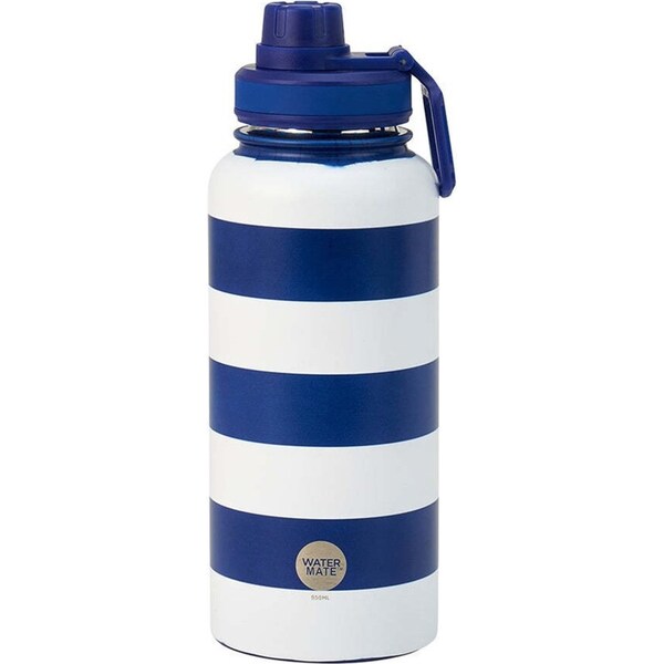 Annabel Trends Watermate 950ml Stainless Steel Drink Water Bottle Navy Stripe