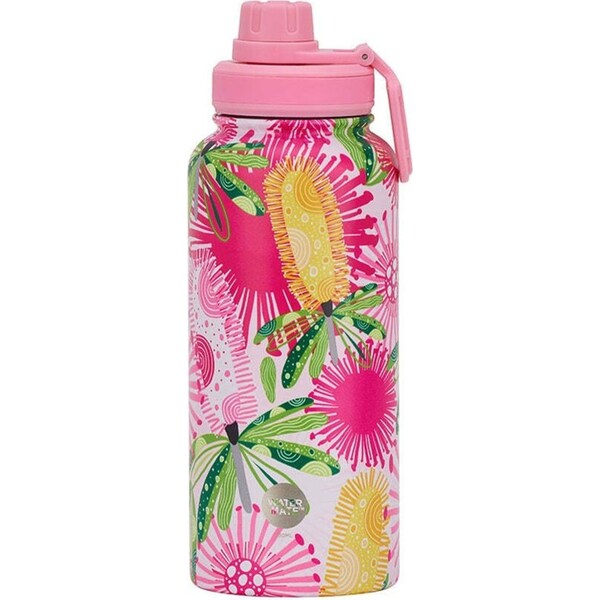 Annabel Trends Watermate 950ml Stainless Steel Drink Water Bottle Pink Banksia