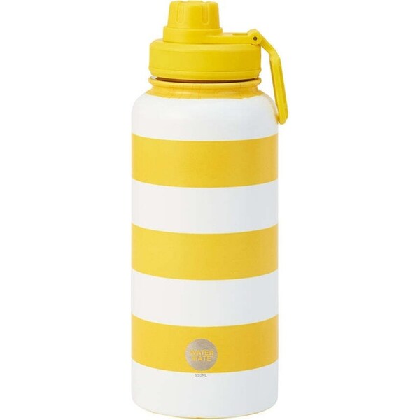 Annabel Trends Watermate 950ml Stainless Steel Drink Water Bottle Yellow Stripe