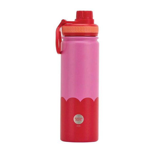 Annabel Trends Watermate Wave 600ml Stainless Steel Bottle Tumbler Pink Red