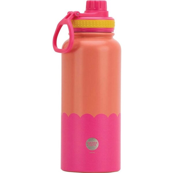 Annabel Trends Watermate Wave 1000ml S/S Bottle Drink Tumbler Orange Hot Pink