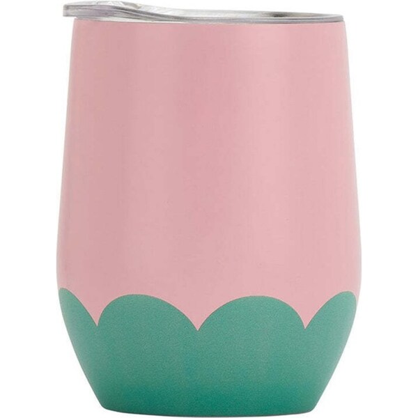 Annabel Trends 295ml Stainless Steel Wave Wine Tumbler Double Walled Musk Green