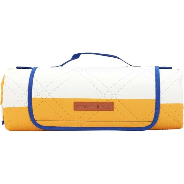 Annabel Trends Picnic Mat Outdoor/Camping Mattress w/ Carry Handle Yellow Stripe