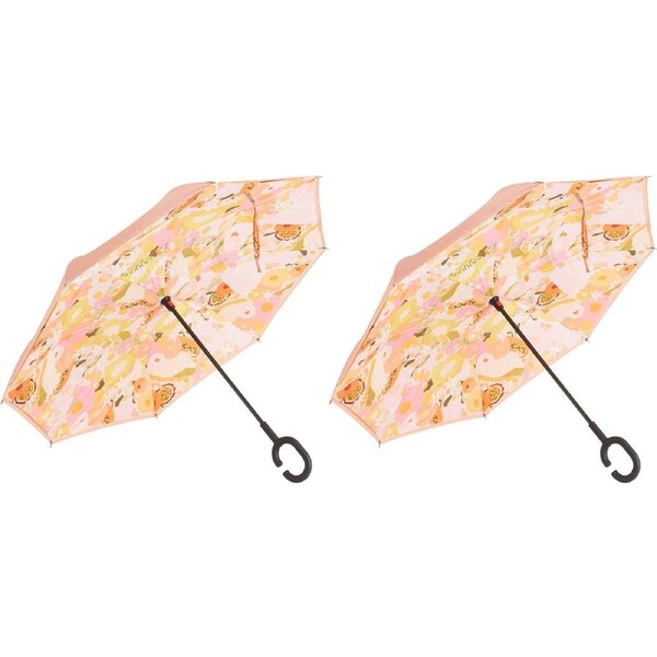 2x Annabel Trends Reverse Umbrella Inverted Cover w/ C-Handle 81cm Tutti Fruitti