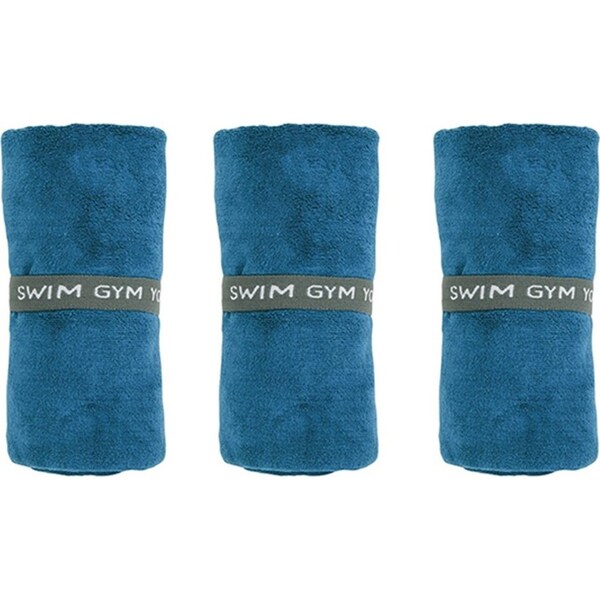 3x Annabel Trends Sports Gym/Yoga Towel Microfibre Absorbent 73.5cm Rect Petrol