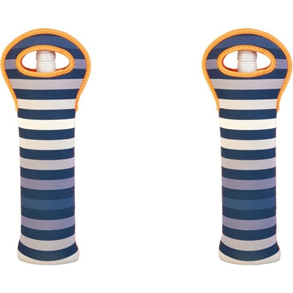 2x Annabel Trends Neoprene Single Bottle Bag 38cm Carry Storage Gradient Stripe