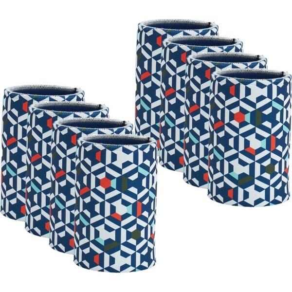 8x Annabel Trends Drink Can Cooler 7x10.5cm Stubby Beverage Sleeve Holder Geo