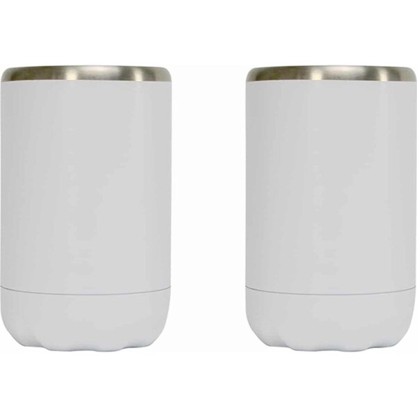 2x Annabel Trends 12cm Stainless Steel Can Soda Beverage Cooler Insulated WHT