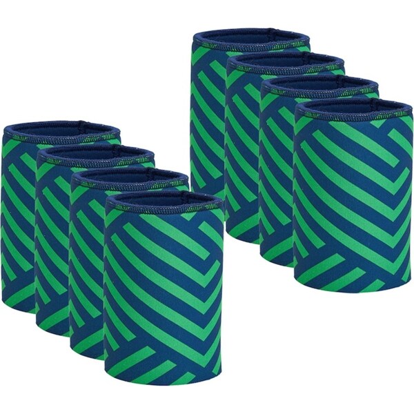 8x Annabel Trends Drink Can Cooler 7x10.5cm Stubby Beer/Beverage Holder Zig Zag