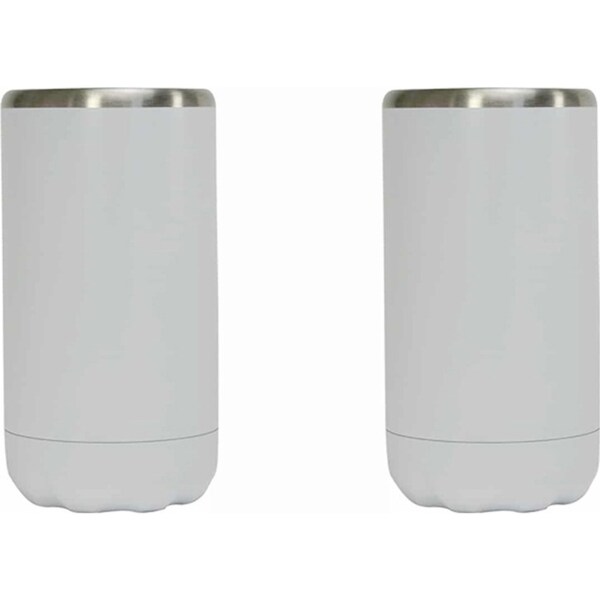 2x Annabel Trends 14.5cm S/S Can Cooler Soda Beverage Insulated Skinny White