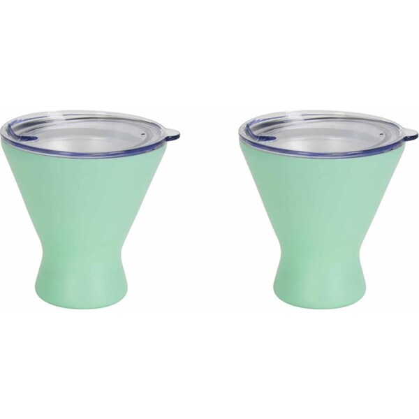 2x Annabel Trends 250ml Stainless Steel Double Walled Cocktail Cup Gelato Mint