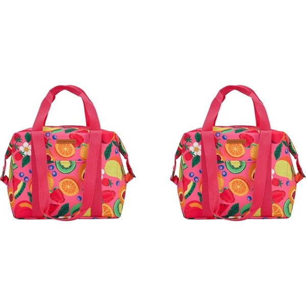 2x Annabel Trends 25cm Insulated Cooler Bag Box Food/Drink Carrier Tropicana
