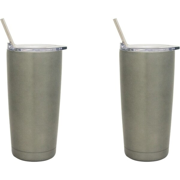 2x Annabel Trends 500ml Stainless Steel Smoothie Tumbler Double Walled Titanium