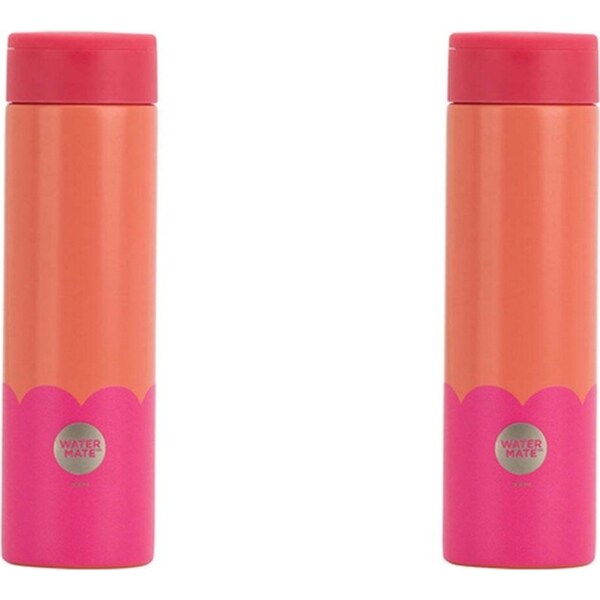 2x Annabel Trends Stainless Steel Wave 300ml Mini Bottle Double Wall ORNG Hot PK