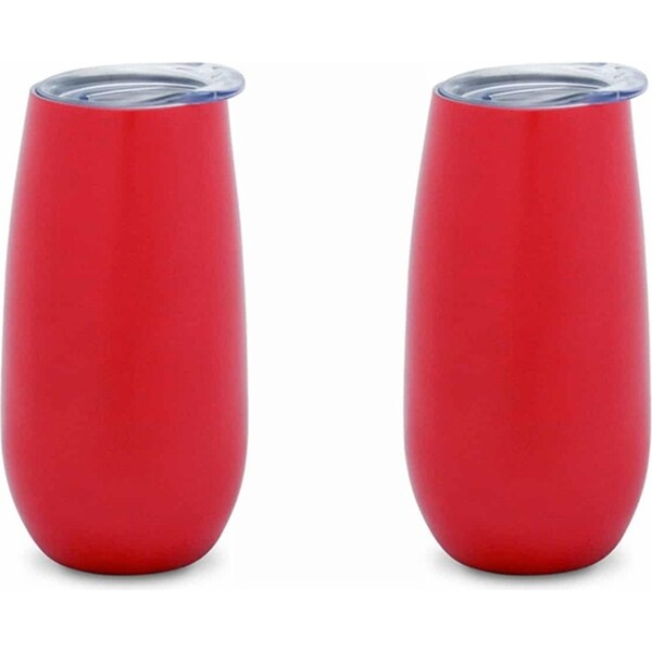 2x Annabel Trends 175ml S/S Sparkling Flute Cup Double Walled Tumbler Watermelon