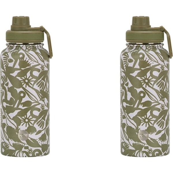 2x Annabel Trends Watermate 950ml Stainless Steel Water Bottle Abstract Gum